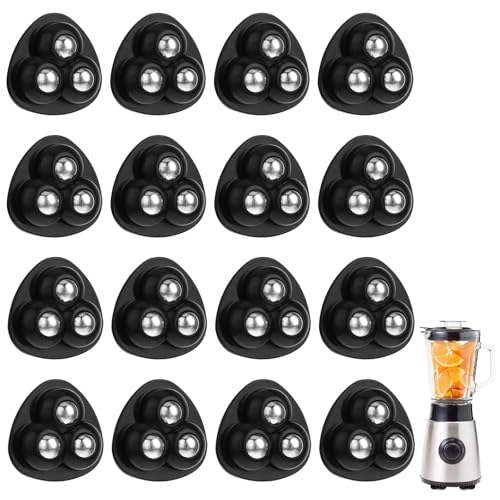 ZYEKIU 16 Stück Möbelrollen Klein Kugelrollen für Möbel Selbstklebend Rollen für Möbel 360 Drehung Mini Rollen Kugelrollen Möbelroller für Kleiderschrank Esstisch Sofa (Schwarze Stahlkugeln) von ZYEKIU
