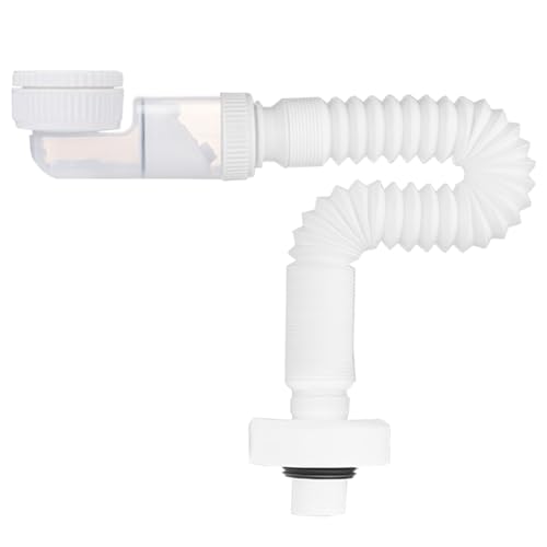ZYEKIU Weiß Flexiblem Raumsparsiphon, Ablaufschlauch Siphon Waschbecken, 360°Einstellbarer Syphon, Geruchsdichter Sifon Waschbecken Bad für Küchenspüle mit Ausziehbar von 380-930mm ZYEKIU Weiß Flexiblem Raumsparsiphon, Ablaufschlauch Siphon Waschbecken, 360°Einstellbarer Syphon, Geruchsdichter Sifon Waschbecken Bad für Küchenspüle mit Ausziehbar von 380-930mm von ZYEKIU