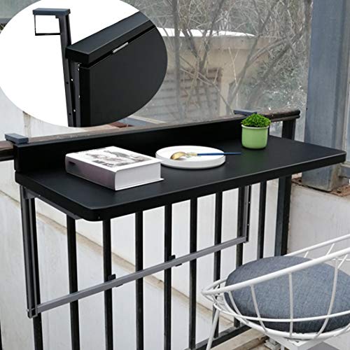 Balkonhängetisch Klappbar,Outdoor-Tisch Balkontisch zum Einhängen aus metall 80 x 40cm,Klappbarer Wand-Klapptisch von ZYFA
