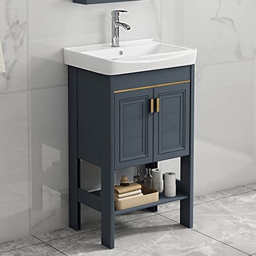 Waschbecken mit Unterschrank Waschplatz Waschtisch ,Keramik-Waschbecke Badmöbel Set Badezimmer Waschtischunterschrank Keramikwaschbecken Waschbeckenunterschrank Handwaschbecken Spülbecken Waschschale von ZYFA