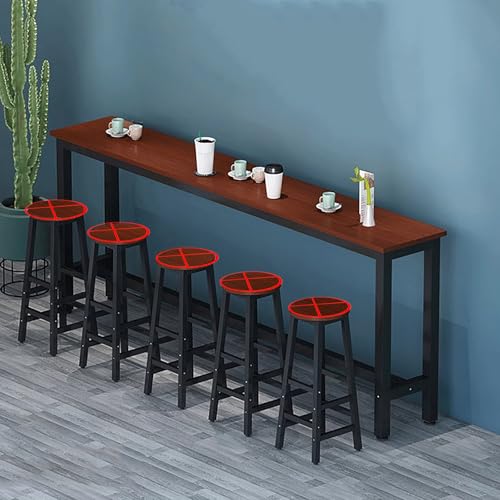 ZYFBD Bartisch, Frühstücksbar für Küche und Außenbereich, Stehtisch für Haus und Restaurant, Teakholz, 120 cm x 40 cm x 100 cm (ohne Stühle) von ZYFBD
