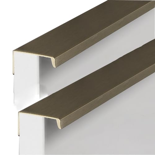 2 Stück Möbelgriff Versteckt Schrankgriffe unsichtbar SchubladenKnöpfe Rechtwinklig Türgriff Aluminium Hinterschraubgriff für Schlafzimmer Kleiderschrank Profilgriff (400mm,Gebürstete Bronze) von ZYFH8992