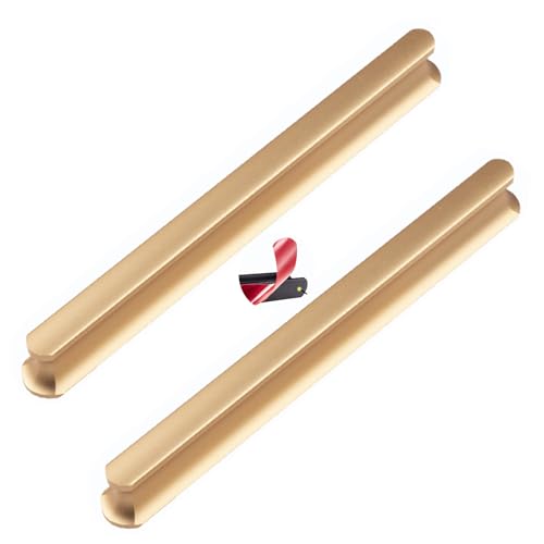ZYFH8992 2 Stück Schrankgriffe selbstklebend Lochfreier Griff Glas-Schiebetür Aluminium Garderobe Griffe für Weinkühler SchubladenKnöpfe Türgriff Zugknöpfe für Kleiderschrank (113mm,Gold) von ZYFH8992