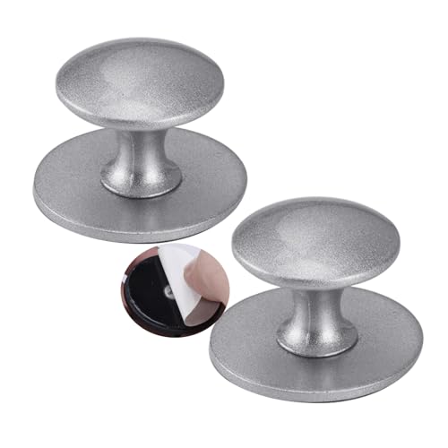 ZYFH8992 2 Stück Schrankgriffe selbstklebend Lochfreier Griff Glas-Schiebetür Rostfreier Stahl Garderobe Griffe für Weinkühler SchubladenKnöpfe Türgriff Zugknöpfe für Kleiderschrank (Silber) von ZYFH8992