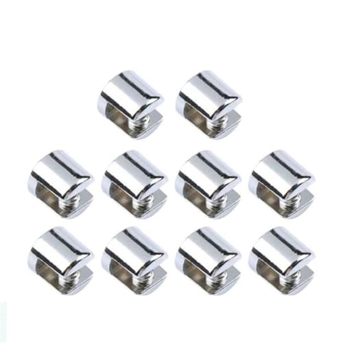 10 stücke Zink-legierung Glas Regal Unterstützung Klemmen Klammern Clip Chrom Regale 6-8mm for Befestigung badezimmer Spiegel Engen Clips für Balustrade, Treppenhaus-Handlauf von ZYFHYU