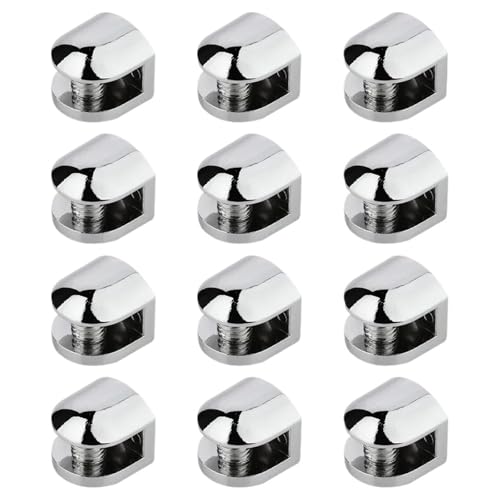 12 Teile/los Glas Klammern Einstellbare Zink-legierung Clip Regal Klemme Halter Flache Rückseite Halterung for Treppe Handlauf für Balustrade, Treppenhaus-Handlauf von ZYFHYU