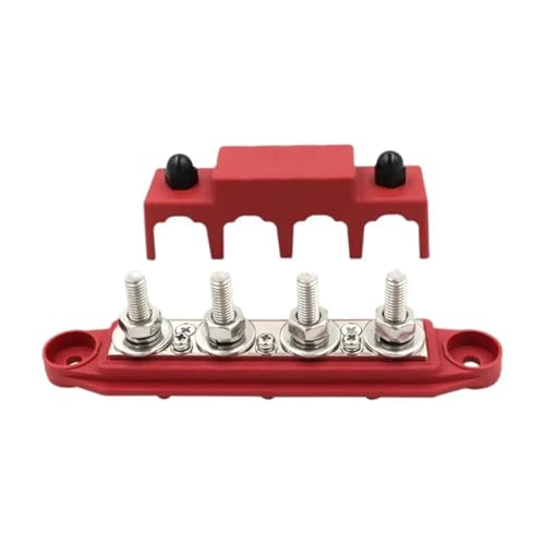 12V 250A Positiv Negativ M8 M10 Bus Bar Terminal Batterie Power Verteilung Block Mit Abdeckung for Camper Boot RV lkw für Auto Marine RV Wohnmobil Lkw Elektrik System(M10 Red) von ZYFHYU