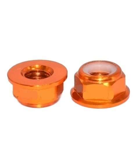 2 Stück-10 Stück M2 M2,5 M3 M4 M5 M6 M8 bunte Aluminium-Flansch-Nylon-Sicherungsmutter für Bolzen(Orange,M8 2PCS) von ZYFHYU