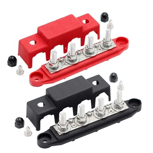 250A 4-Bolzen 3/8" M10-Pfosten Automatische Marine-Elektrobatterie-Stromverteilungs-Klemmenblock-Sammelschiene mit Abdeckung für Auto Marine RV Wohnmobil Lkw Elektrik System 250A 4-Bolzen 3/8" M10-Pfosten Automatische Marine-Elektrobatterie-Stromverteilungs-Klemmenblock-Sammelschiene mit Abdeckung für Auto Marine RV Wohnmobil Lkw Elektrik System von ZYFHYU