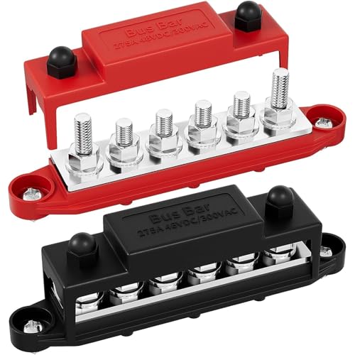 275A Sammelschienenklemmenblock Sammelschiene 12V Stromverteilerblock 6 x M8 for Automotive Sound Audio Auto-Stromverteiler für Auto Marine RV Wohnmobil Lkw Elektrik System von ZYFHYU