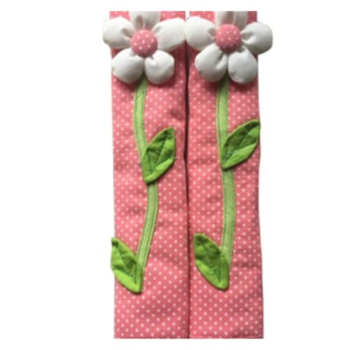 3 Paar Stoffgriffabdeckungen Türknaufabdeckung Baumwolle Kühlschrankgriffhandschuhe Zubehör Doppeltürige Kühlschranktürgriffabdeckung für Wohnkultur(Dark red) von ZYFHYU