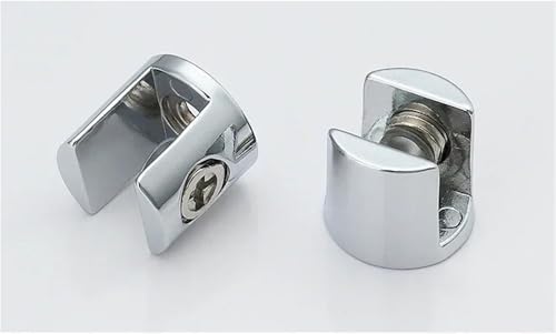 4 teile/los Glas Klemmen Überzogene Klammern Zink-legierung Chrom Finish Regal Halter Unterstützung für Balustrade, Treppenhaus-Handlauf(K136-8 4pcs) von ZYFHYU
