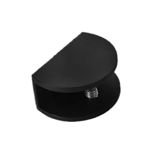 4 teile/paket Glas Clips Klemmen Raum Aluminium Überzogene Klammern Regal Halter Unterstützung Halbkreis Rechteck Schwarz Hardware für Balustrade, Treppenhaus-Handlauf(Semicircle Black x4) von ZYFHYU