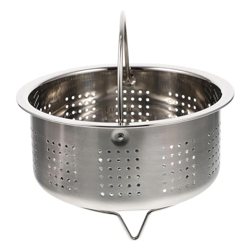 Dampfgarer aus Edelstahl, Gemüsekorb aus Metall for Dim Sum, Küchensiebfach, abtropfbarer Gemüsedampfer aus Edelstahl für Küche(13.8X13.8X8.5CM) von ZYFHYU