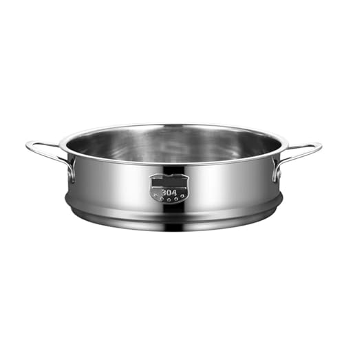 Dampfgarer aus Edelstahl 304, Reiskocher, Dampfgarer, Gitterschale mit doppeltem Abtropfkorb, Küchen-Kochzubehör für Küche(16cm with Handle) von ZYFHYU
