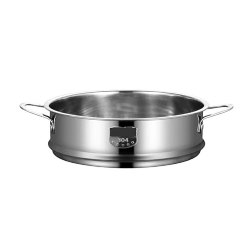 Dampfgarer aus Edelstahl 304, Reiskocher, Dampfgarer, Gitterschale mit doppeltem Abtropfkorb, Küchen-Kochzubehör für Küche(20cm with Handle) von ZYFHYU