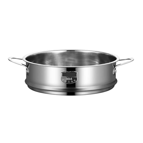 Dampfgarer aus Edelstahl 304, Reiskocher, Dampfgarer, Gitterschale mit doppeltem Abtropfkorb, Küchen-Kochzubehör für Küche(26cm with Handle) von ZYFHYU