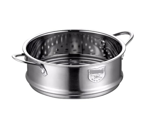 Dampfgarer for Eindicken von Lebensmitteln, Edelstahl-Dampfgarer mit Doppelohr for Suppentopf, Milchtopf, Küchengeräte, Edelstahl-Gemüsedampfer für Küche(Silver 16cm) von ZYFHYU