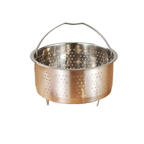 Edelstahl Schnellkochtopf Dampfgarer Küche Reis Lebensmittel Dampfer Gitter Abflusskorb mit Silikon Griff Kochwerkzeug für Küche(16.5cm) von ZYFHYU