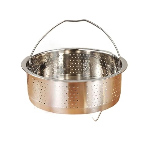 Edelstahl Schnellkochtopf Dampfgarer Küche Reis Lebensmittel Dampfer Gitter Abflusskorb mit Silikon Griff Kochwerkzeug für Küche(20cm) von ZYFHYU