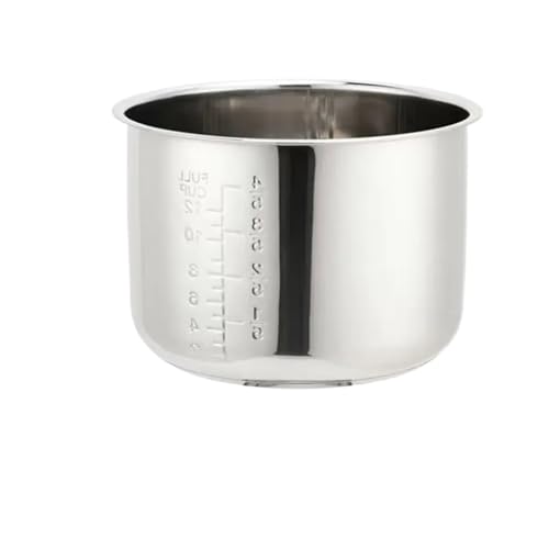 Elektrischer Schnellkochtopf-Innenschalen-Einsatz Multicooker-Schüssel Edelstahlbehälter for Kochen von Suppenbrei Zum Kochen Und Brei-zubereiten(Silvery) von ZYFHYU