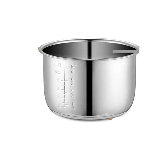Elektrischer Schnellkochtopf-Innenschalen-Einsatz Multicooker-Schüssel Edelstahlbehälter for Kochen von Suppenbrei Zum Kochen Und Brei-zubereiten(Silvery1) von ZYFHYU