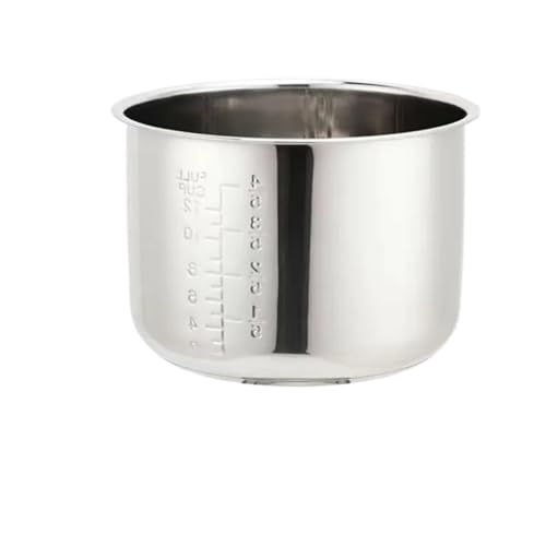 Elektrischer Schnellkochtopf-Innenschalen-Einsatz Multicooker-Schüssel Edelstahlbehälter for Kochen von Suppenbrei Zum Kochen Und Brei-zubereiten(Silvery2) von ZYFHYU
