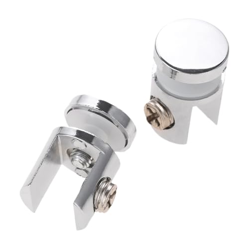 Glasklemme, verstellbare Schrauben, passend für 8–12 mm Bretthalterung, Regal-Halter, Legierung, Stützständer, Badezimmer-Zubehör für Geländer, Treppengeländer (passend für 8–10 mm Glas), 4 Stück/Set von ZYFHYU