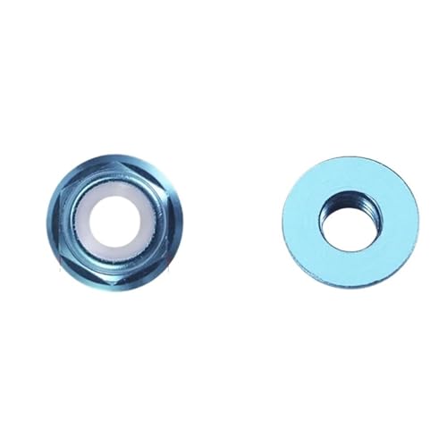 M2 M3 M4 M5 M6 farbige Flanschmutter aus Aluminiumlegierung, Sicherungsmutter mit Nyloneinsatz, selbstsichernde Mutter, Nylon-Nietmutter für Bolzen(Red 4pcs,M4-5PCS) von ZYFHYU