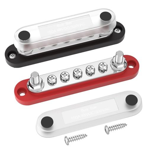 Sammelschiene, kleiner Batterieverteilerblock, 12 V, positiver negativer Anschlussblock, 2 x 1/4 Zoll Anschlussbolzen for Auto für Auto Marine RV Wohnmobil Lkw Elektrik System Sammelschiene, kleiner Batterieverteilerblock, 12 V, positiver negativer Anschlussblock, 2 x 1/4 Zoll Anschlussbolzen for Auto für Auto Marine RV Wohnmobil Lkw Elektrik System von ZYFHYU