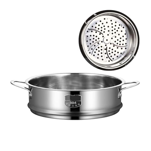 Universal-Einsatzpfannen, Lebensmittelkorb, Edelstahl-Dampfgestell, Edelstahl-Gemüsedampferpfanne, Dampfeinsatz, Dampfkorb für Küche(20cm with ears) von ZYFHYU
