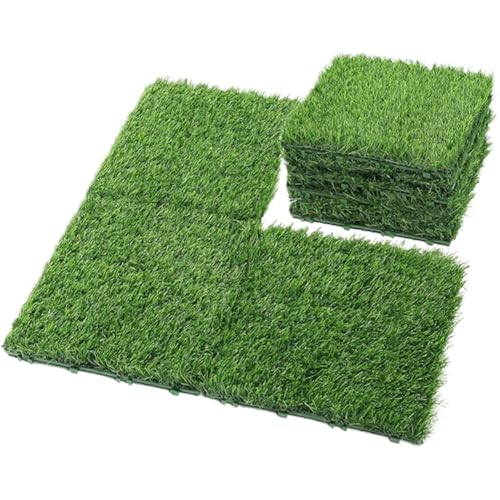 ZYFHYU 10 Pcs 12 Inchx12 Inch Platz Künstliche Gras Matte Ineinander greifen Gefälschte Deck Rasen Fliesen Teppich für Balkon& Terrasse, Wetterfest von ZYFHYU