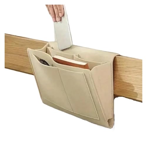 ZYFHYU Hängende Aufbewahrungstasche fürs Bett, Fernbedienung, Taschentuch-Aufbewahrungsbox, Hängetasche for Bücher am Bett, Diverse Haushaltsgegenstände für Badezimmer, Toilette und Dusche(Beige) von ZYFHYU