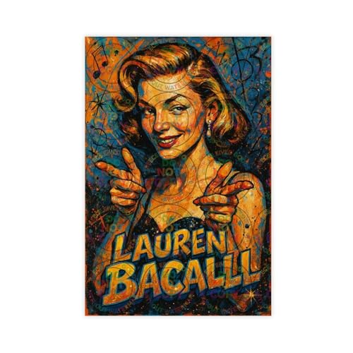 ZYGNBHL Filmschauspielerin Lauren_Bacall Cute Action (2) Leinwand-Kunstdruck, Poster für Zuhause, Schule, Büro, Dekoration, ungerahmt, 61 x 91,4 cm von ZYGNBHL