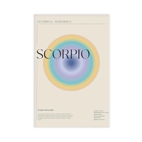 ZYGNBHL Leinwand-Kunstposter und Wandkunst, Motiv: Skorpion, Sternbild, Motto, Engel_Halo, Wahrsagung (3), modernes Familienschlafzimmer-Dekor, ungerahmt, 50,8 x 76,2 cm von ZYGNBHL