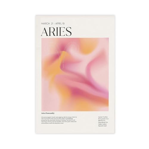 ZYGNBHL Poster "Introduction to Aries Fortune And Personality, The Twelve_constellations", für Zimmer, Ästhetik, Leinwand-Kunst, Poster und Druck, ungerahmt, 40,6 x 61 cm von ZYGNBHL