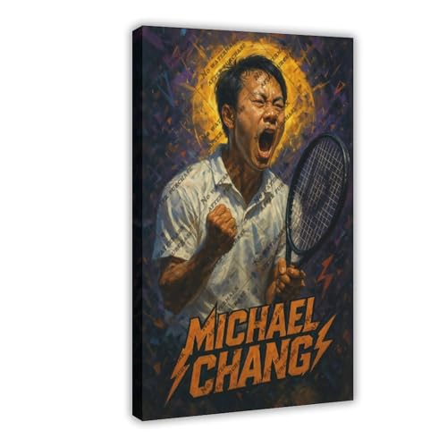 ZYGNBHL Poster für Wohnzimmer, berühmter Tennisspieler Michael_Chang (1), 60 x 90 cm von ZYGNBHL