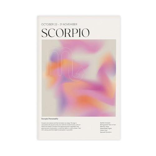 ZYGNBHL Über Skorpion-Glück und Persönlichkeitseinführung, zwölf Sternbilder, Leinwand-Kunstdruck, Poster für Zuhause, Schule, Büro, Dekoration, ungerahmt, 61 x 91,4 cm ZYGNBHL Über Skorpion-Glück und Persönlichkeitseinführung, zwölf Sternbilder, Leinwand-Kunstdruck, Poster für Zuhause, Schule, Büro, Dekoration, ungerahmt, 61 x 91,4 cm von ZYGNBHL