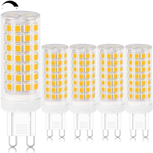 ZYGODLUK Dimmbar G9 LED Lampe 8W Warmweiß 2700K, LED Leuchtmittel Entspricht 80W Halogenlampe, Kein Flackern, 360°Weitwinkel AC 220-240V, Enegiesparende G9 Lampen, 5er Pack von ZYGODLUK