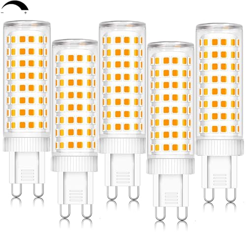 ZYGODLUK10W G9 LED Dimmbar Lampe Warmweiß 2700K, LED Leuchtmittel Entspricht 100W Halogenlampe, Kein Flackern, 360°Weitwinkel AC 220-240V, Enegiesparende G9 Lampen, 5er Pack von ZYGODLUK
