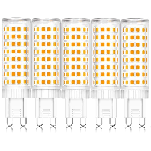 ZYGODLUK G9 LED Lampe 10W Warmweiß 2700K, LED Leuchtmittel Entspricht 100W Halogenlampe, Kein Flackern, 360° Weitwinkel AC 100-240V, non Dimmbar Enegiesparende G9 Lampen, 5er Pack von ZYGODLUK