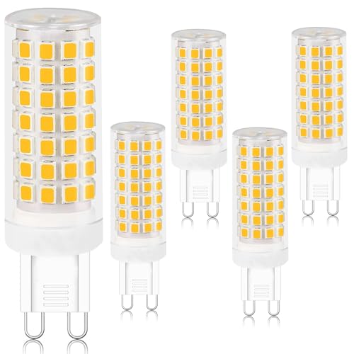 ZYGODLUK G9 LED Lampe 8W Warmweiß 2700K, LED Leuchtmittel Entspricht 80W Halogenlampe, Kein Flackern, 360° Weitwinkel AC 220-240V, non Dimmbar Enegiesparende G9 Lampen, 5er Pack von ZYGODLUK