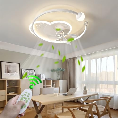 Deckenventilator mit Beleuchtung Weiß 95W Rechteckig Kreativ Dimmbar Deckenleuchte mit Ventilator Leise mit Fernbedienung 6-Gang Licht Deckenventilator Kronleuchter Ventilator Wohnzimmer Schlafzimme Deckenventilator mit Beleuchtung Weiß 95W Rechteckig Kreativ Dimmbar Deckenleuchte mit Ventilator Leise mit Fernbedienung 6-Gang Licht Deckenventilator Kronleuchter Ventilator Wohnzimmer Schlafzimme von ZYGPH
