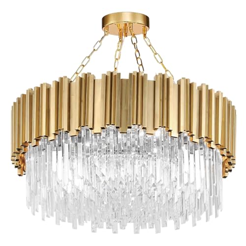 Elegante Deckenleuchte aus goldenem Kristall-Kronleuchter, 3 Farboptionen für Wohnzimmer, Esszimmer, Schlafzimmer und Badezimmer, modernes 40-cm-Design, luxuriöse Beleuchtungsvorrichtung für das Zuh von ZYGPH