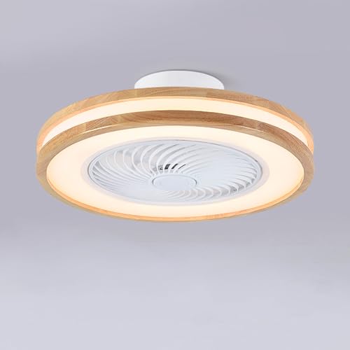 Kleine Deckenventilatoren aus Holz mit Beleuchtung, ferngesteuerte dimmbare LED-Deckenleuchte mit Ventilator, flacher Deckenventilator mit Licht, flächenbündige Deckenventilatorleuchte für Schlafzim Kleine Deckenventilatoren aus Holz mit Beleuchtung, ferngesteuerte dimmbare LED-Deckenleuchte mit Ventilator, flacher Deckenventilator mit Licht, flächenbündige Deckenventilatorleuchte für Schlafzim von ZYGPH