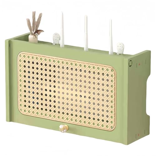 ZYGPH Aufbewahrungsbox für Power-Rattan-Router, an der Wand montiertes Router-Dekor, schwebendes Router-Regal, WiFi-Box-Versteck, Modem-Kabel-Router-Abdeckung für Büro und Zuhause von ZYGPH