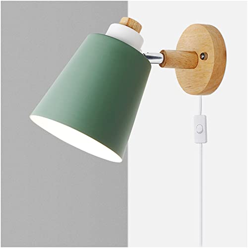 ZYGPH Einfache Innenwandlampe Edison E27 Wandstrahler mit Stecker und EIN/Aus-Schalter Einstellbare Moderne Holz-Nachttisch-Leselampen Wandleuchte für Schlafzimmer Wohnzimmer Büro Arbeitszimmer,Grün ZYGPH Einfache Innenwandlampe Edison E27 Wandstrahler mit Stecker und EIN/Aus-Schalter Einstellbare Moderne Holz-Nachttisch-Leselampen Wandleuchte für Schlafzimmer Wohnzimmer Büro Arbeitszimmer,Grün von ZYGPH