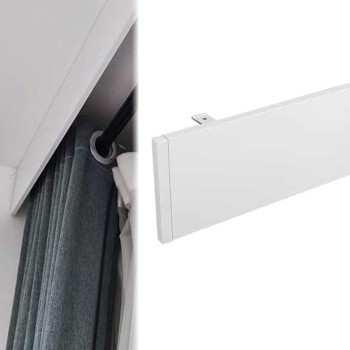 ZYGPH Fenstervorhang-Paneel ohne Schienen, dekorative Volant-Deckenhalterung, nur Vorhangkasten-Leiste aus Aluminiumlegierung, 3–23 Fuß Lange Gardinenstangenschienenabdeckung (380 cm) von ZYGPH
