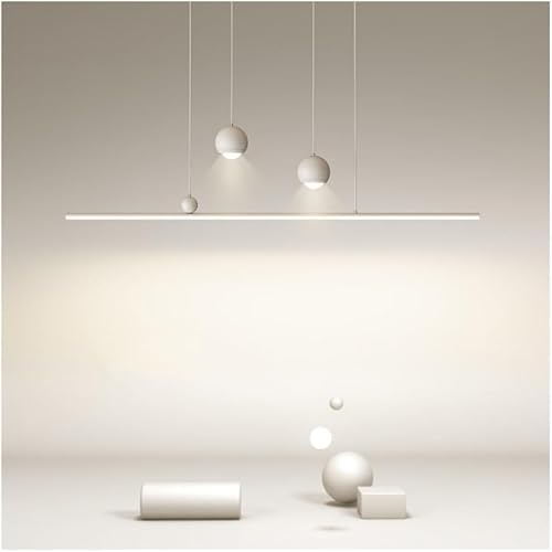 ZYGPH Industrielle weiße Deckenleuchte - Dimmbare 30W Bauernhaus Schwarze Pendelleuchte - Mid Century Modern LED Streifen Linear Kronleuchter, LED Kronleuchter ZYGPH Industrielle weiße Deckenleuchte - Dimmbare 30W Bauernhaus Schwarze Pendelleuchte - Mid Century Modern LED Streifen Linear Kronleuchter, LED Kronleuchter von ZYGPH