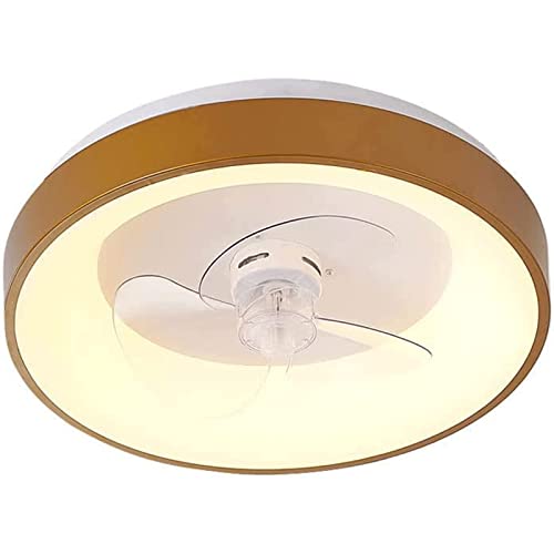 ZYGPH Innenbeleuchtung, 3-farbige, stufenlos dimmbare Deckenventilatorleuchte, halbbündiger Deckenventilator mit niedrigem Profil, LED-Kronleuchter für Wohnzimmer, Schlafzimmer, Pendelleuchte von ZYGPH